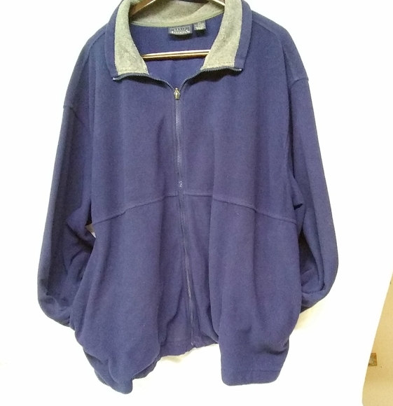 COPY - Basic Editions Mens Jacket 2XL/56 Flannel Lined Blue Gray Varsity Zip Po… - Picture 1 of 7